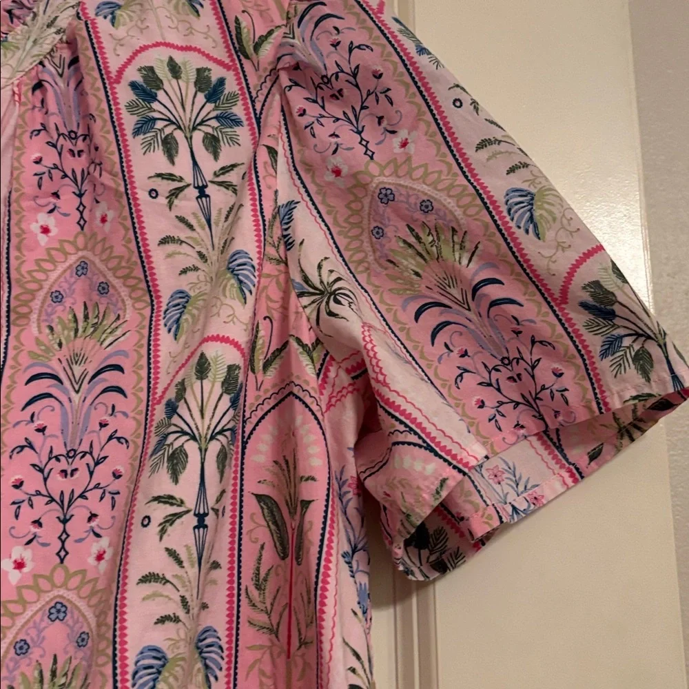 Crown & Ivy Pink and Blue Patterned Babydoll Dress - Picture 6 of 8